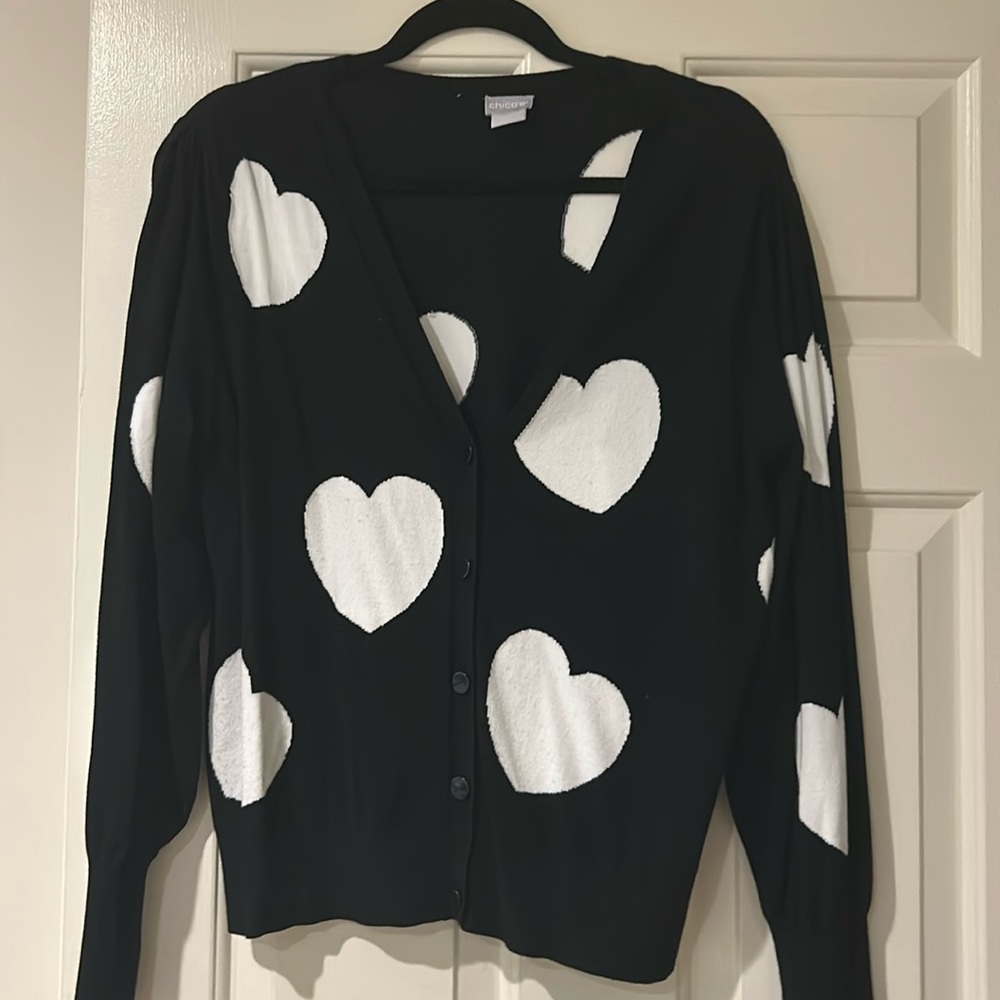 Chicos heart sweater. Super cozy size 2